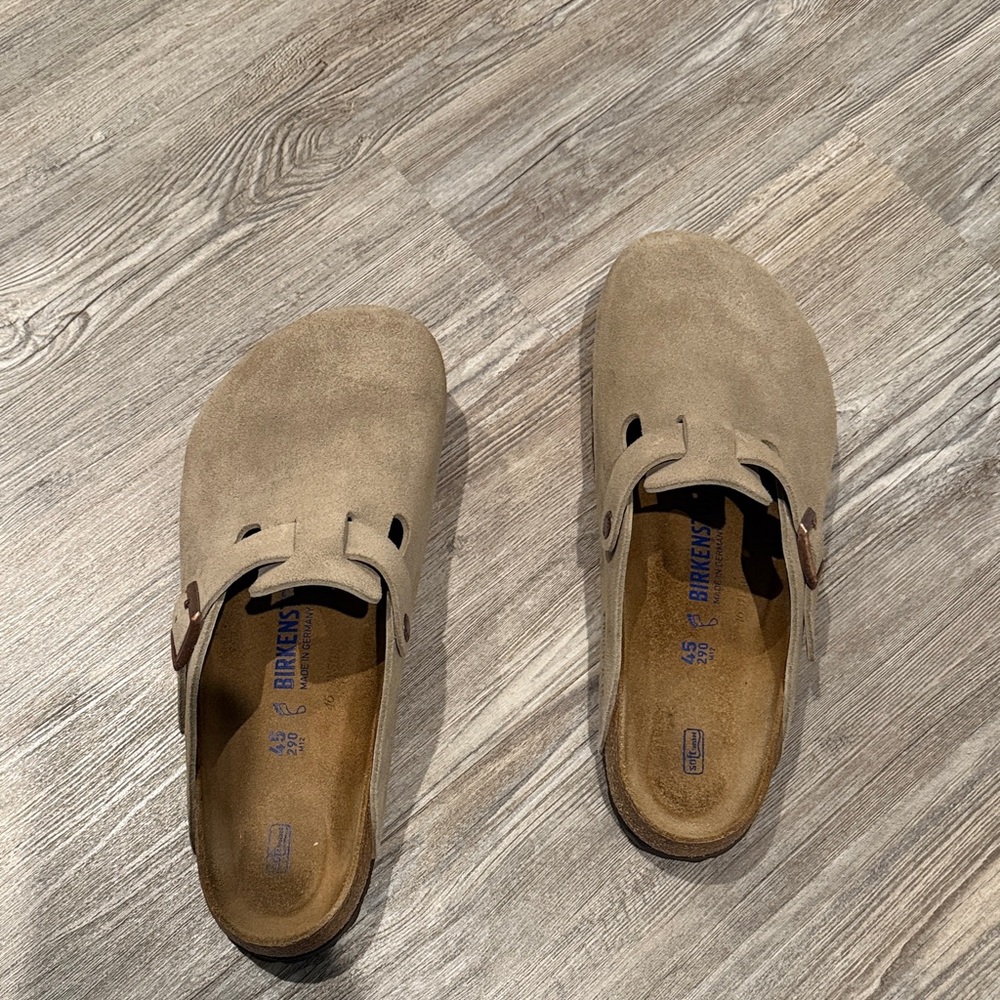Birkenstock Men's Beige Suede Slip-Ons